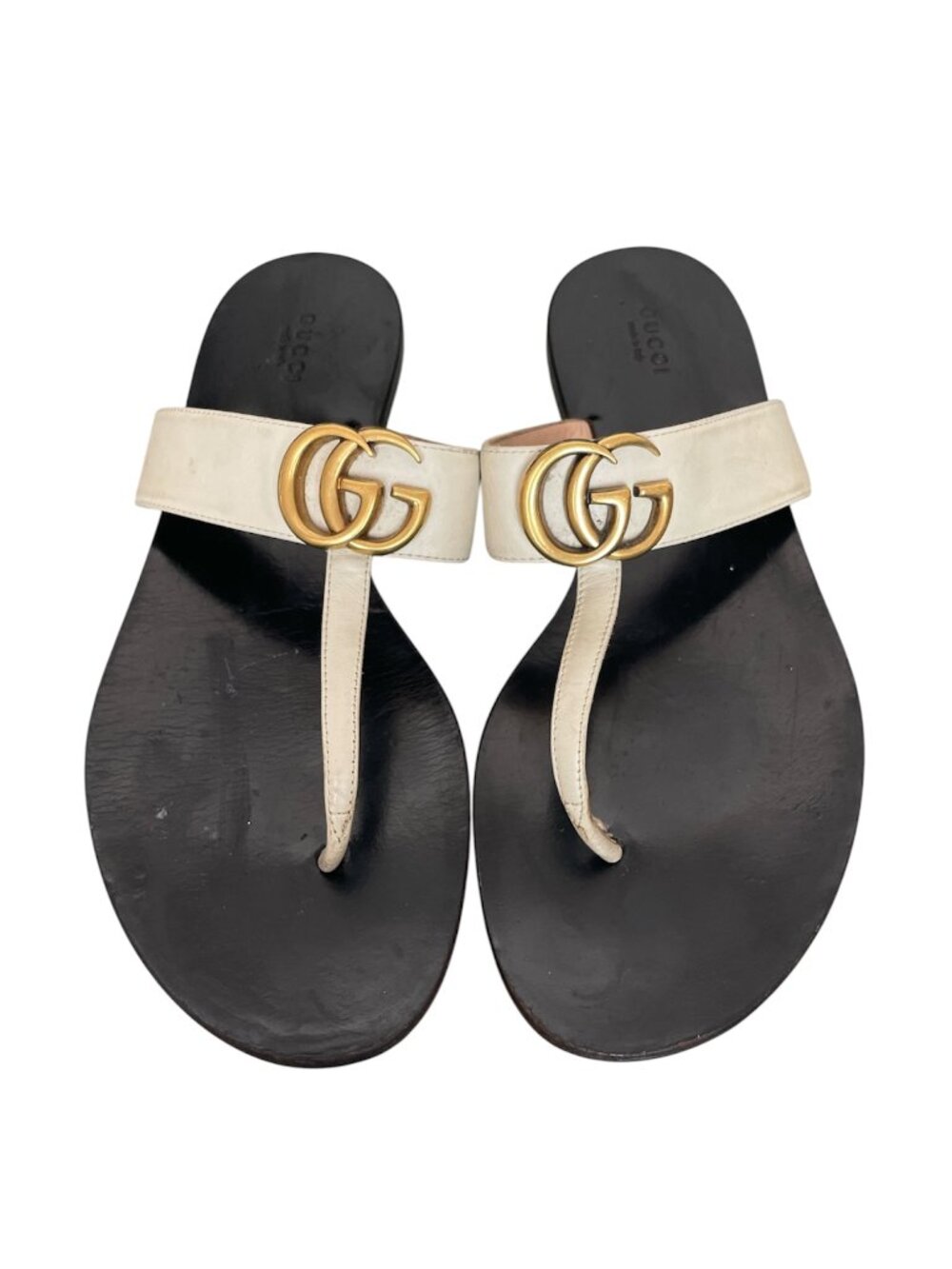 GUCCI Marmont GG Logo Slide Thong Flat Flip Flop Sandals \\ 40.5